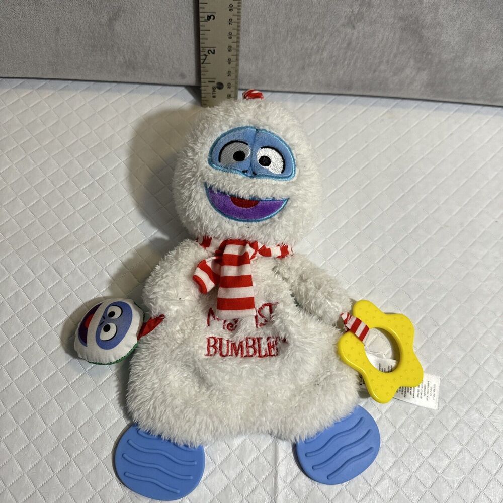 My 1st Bumble Activity Toy Lovey Rattle & Teethers Pacifier Holder Clip Rudolph